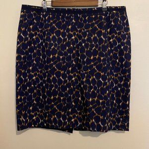 Boden Dark Navy Animal Print Pencil Skirt